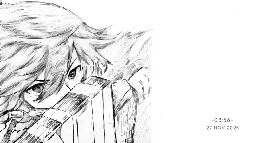4k手绘壁纸 - 插画 - 水柱 - 素描「哲风壁纸」