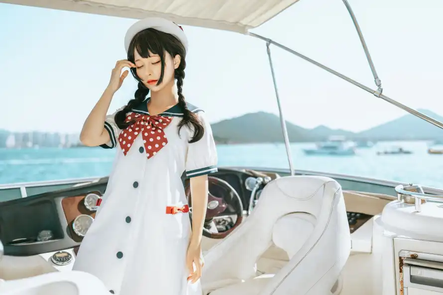 2k夏日壁纸-双马尾 - 大海-水手服少女壁纸推荐「哲风壁纸」