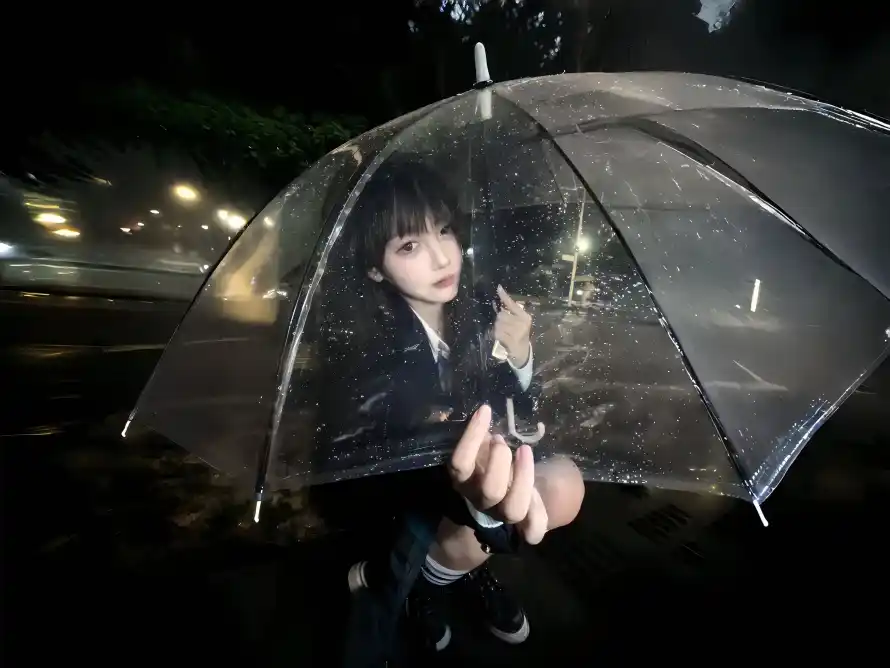 3k夜晚壁纸-下雨天与美女-街头雨夜免费下载「哲风壁纸」