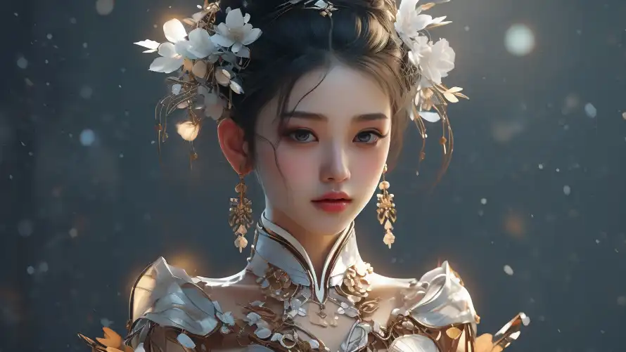 4k东方美学壁纸 - 中式造型 - 传统服饰 - 古典妆容「哲风壁纸」