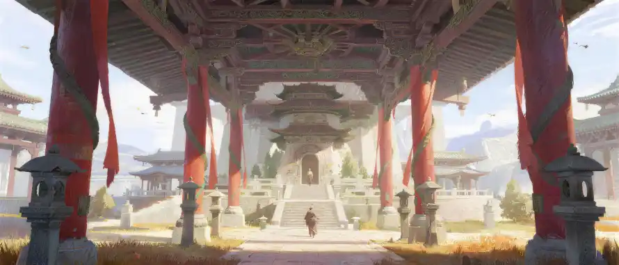 5k人物壁纸-21:9 - 石灯-中式庭院免费下载「哲风壁纸」