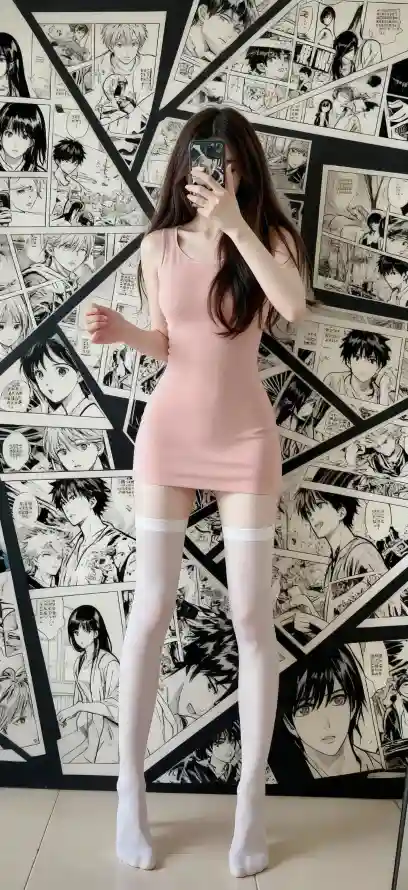 4k室内壁纸 - 白丝 - 粉色 - 美女「哲风壁纸」