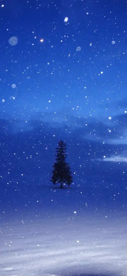 4k下雪壁纸 - 冬季 - 夜晚 - 夜空「哲风壁纸」
