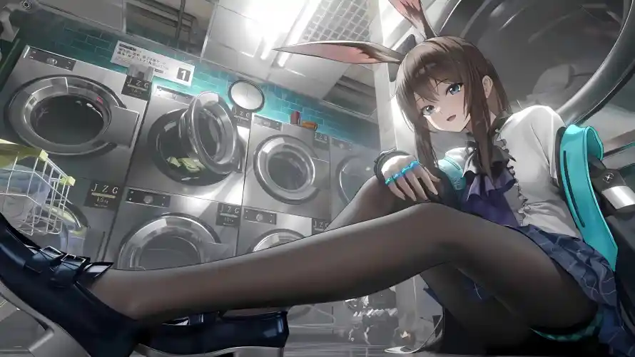 4k坐姿壁纸 - 少女 - 校服 - 黑丝「哲风壁纸」