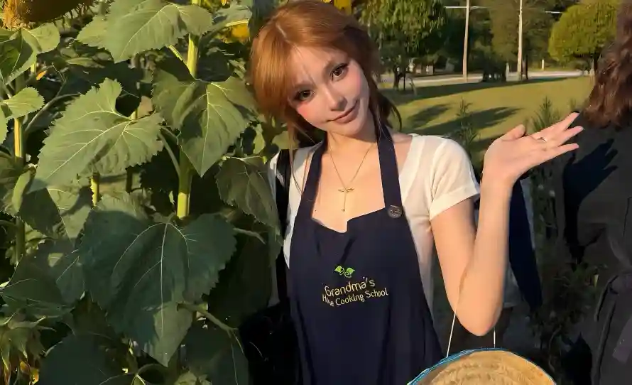 3k围裙壁纸-向日葵和夏日-红发美女免费下载「哲风壁纸」