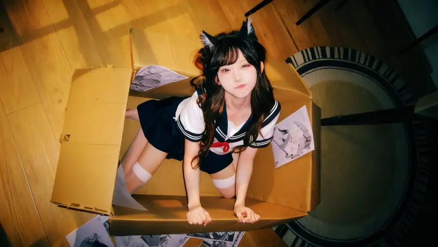 5k俏皮壁纸-木地板和jk-jk制服壁纸分享「哲风壁纸」