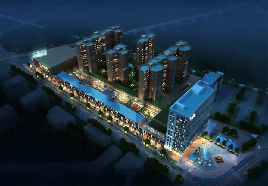 3k俯瞰壁纸-商业区 - 夜景-城市规划壁纸分享「哲风壁纸」
