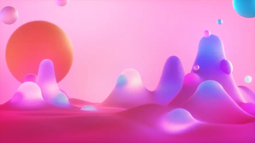 4k3D壁纸 - 创意 - 圆形 - 山丘「哲风壁纸」