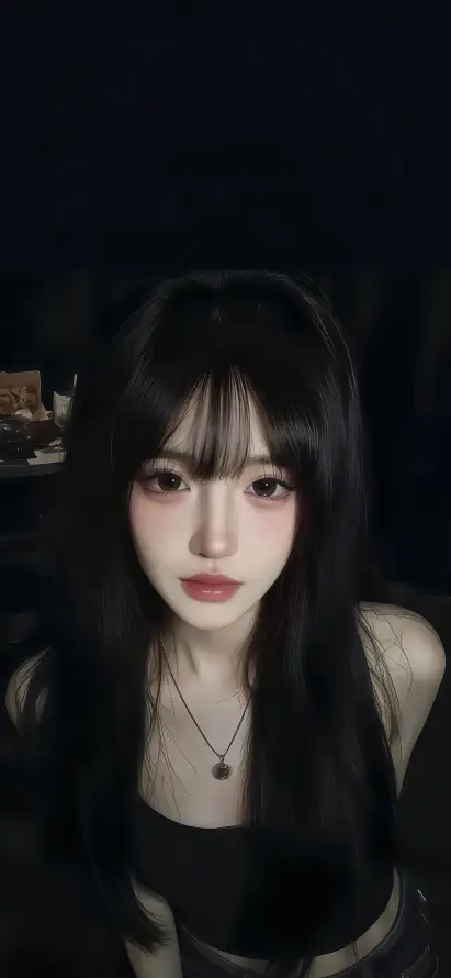 4k吊带壁纸 - 暗调 - 红唇 - 美女「哲风壁纸」