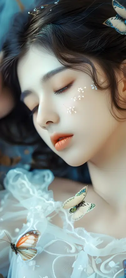 4k人像壁纸 - 仙气 - 纱裙 - 蝴蝶「哲风壁纸」