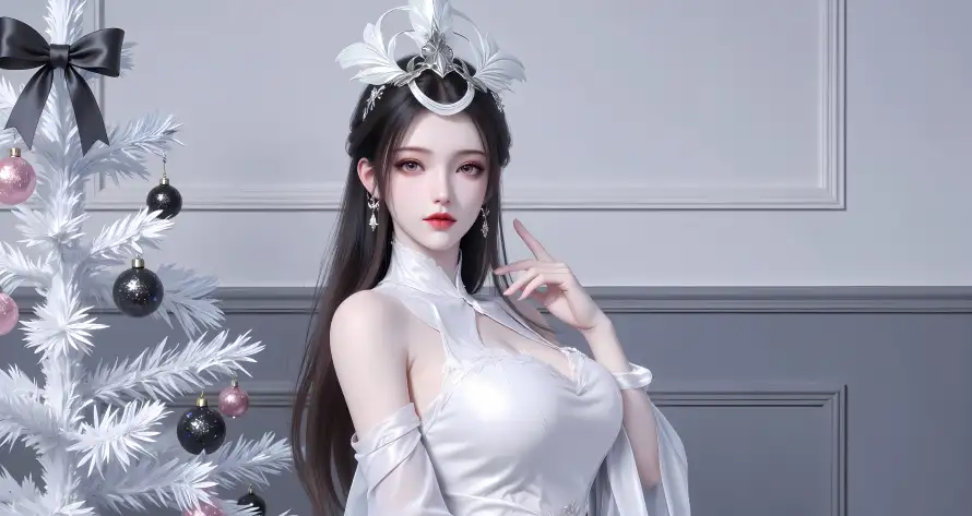 4k发冠壁纸 - 国风 - 红唇 - 美女「哲风壁纸」