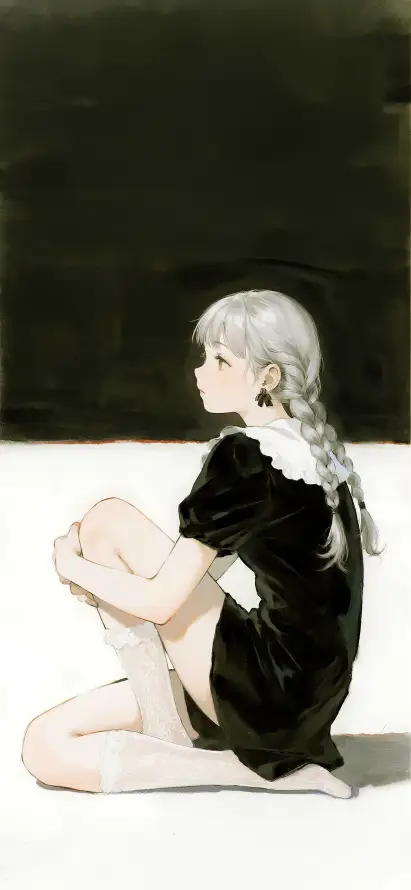 4k侧脸壁纸 - 少女 - 手绘 - 插画「哲风壁纸」