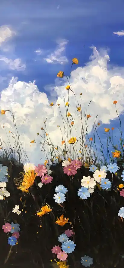 4k云朵壁纸 - 手绘 - 晴空 - 油画「哲风壁纸」
