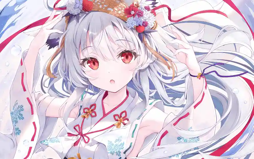 4k发饰壁纸 - 和服 - 少女 - 插画「哲风壁纸」