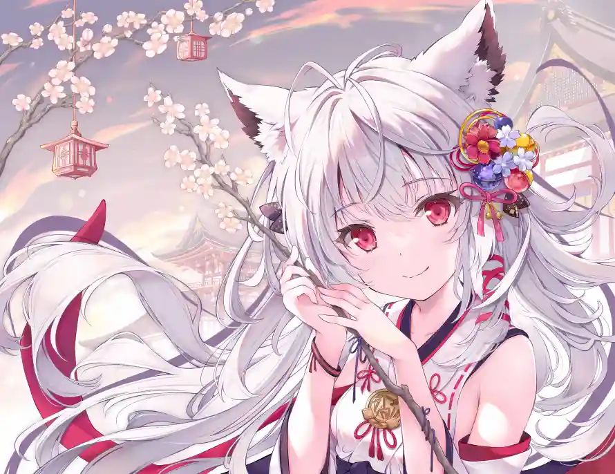 4k发饰壁纸 - 和风 - 少女 - 樱花「哲风壁纸」