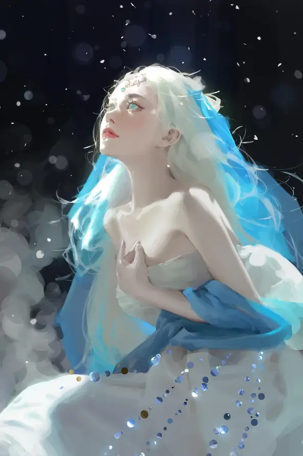 4k亮片壁纸 - 少女 - 星空 - 梦幻「哲风壁纸」