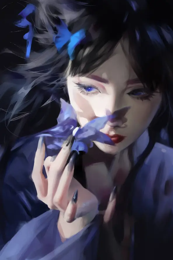 4k少女壁纸 - 异瞳 - 暗黑 - 紫色「哲风壁纸」