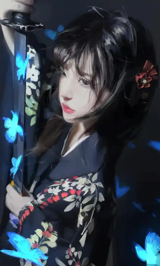4k刀剑壁纸 - 少女 - 武侠 - 红唇「哲风壁纸」