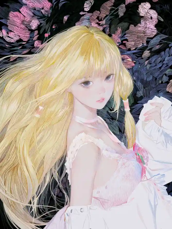 4k白裙壁纸 - 精灵 - 花丛 - 漫画风「哲风壁纸」