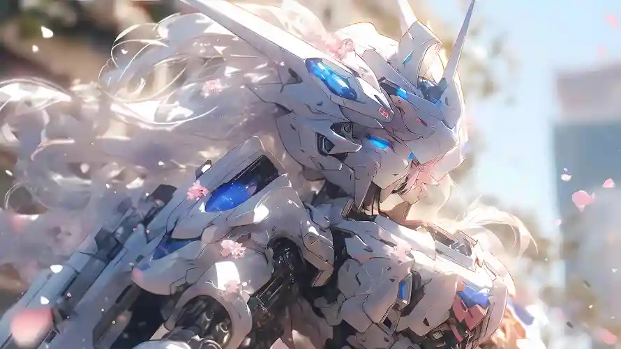4k户外壁纸-机甲少女与手办-蓝色眼睛壁纸分享「哲风壁纸」