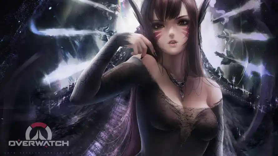 4k女妖壁纸-Dva壁纸和长发-3D同人壁纸推荐「哲风壁纸」