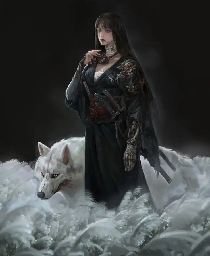 4k女性壁纸 - 御姐 - 暗黑 - 白狼「哲风壁纸」