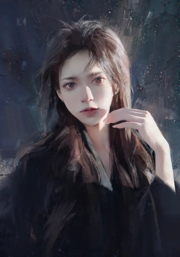 4k人像壁纸 - 少女 - 暗调 - 棕发「哲风壁纸」