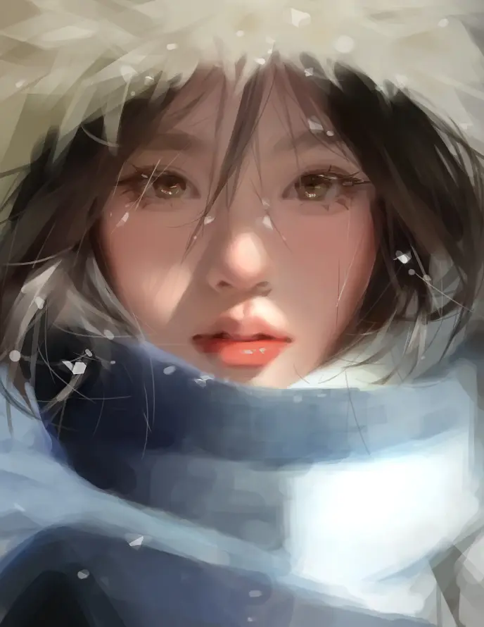 4k下雪壁纸 - 五官 - 冬天 - 少女「哲风壁纸」