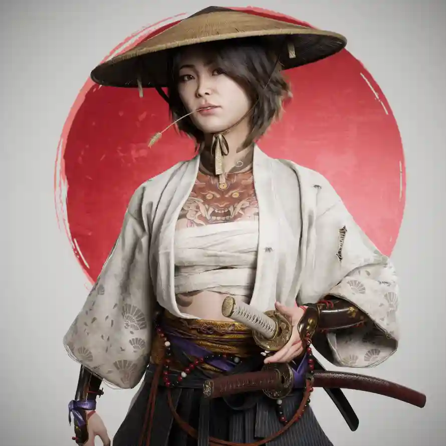 4k和服壁纸 - 斗笠 - 日式 - 武士「哲风壁纸」
