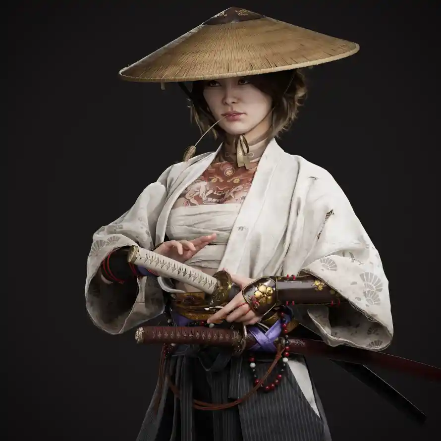 4k侠客壁纸 - 和风 - 斗笠 - 武士「哲风壁纸」