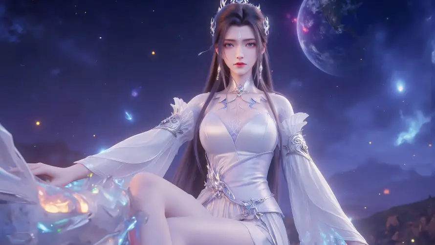 4k仙侠壁纸 - 冰蓝 - 古风 - 星空「哲风壁纸」