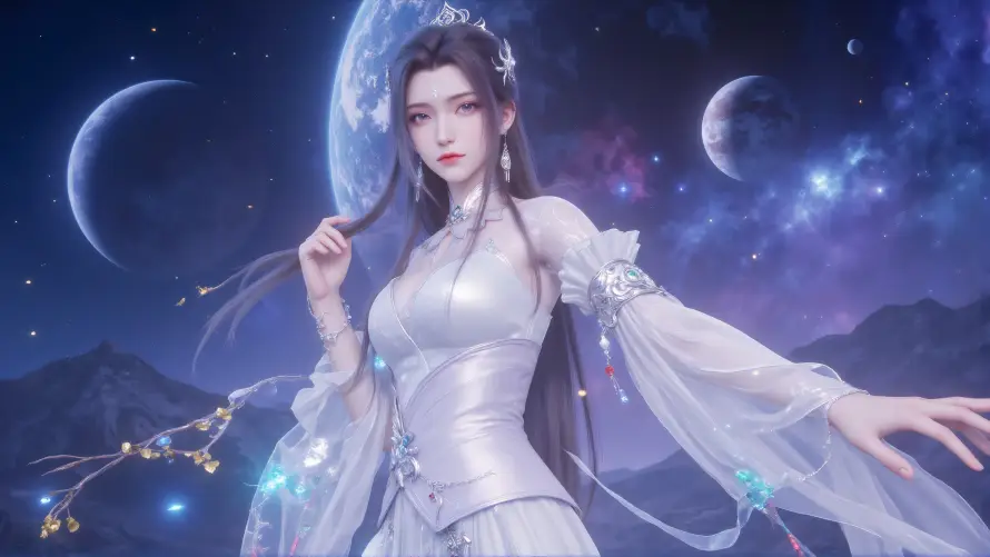 4k仙侠壁纸 - 古风 - 星空 - 月夜「哲风壁纸」