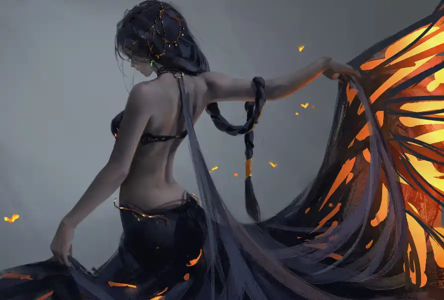 4k女性壁纸 - 手绘 - 插画 - 暗黑「哲风壁纸」