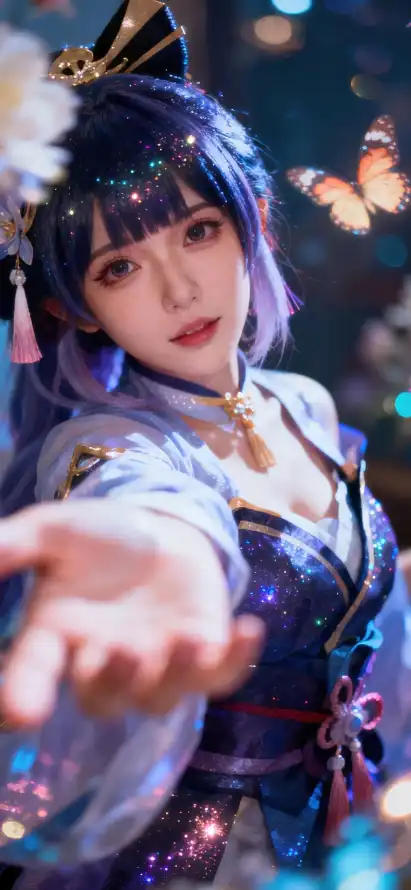 4k原神壁纸 - 散景 - 紫发 - 美女「哲风壁纸」