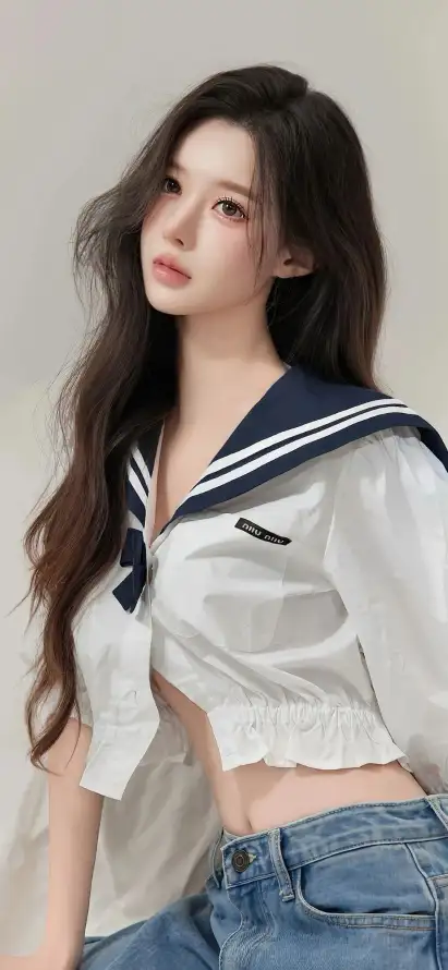 4k纯欲壁纸 - 美女 - 长发 - 露腰「哲风壁纸」
