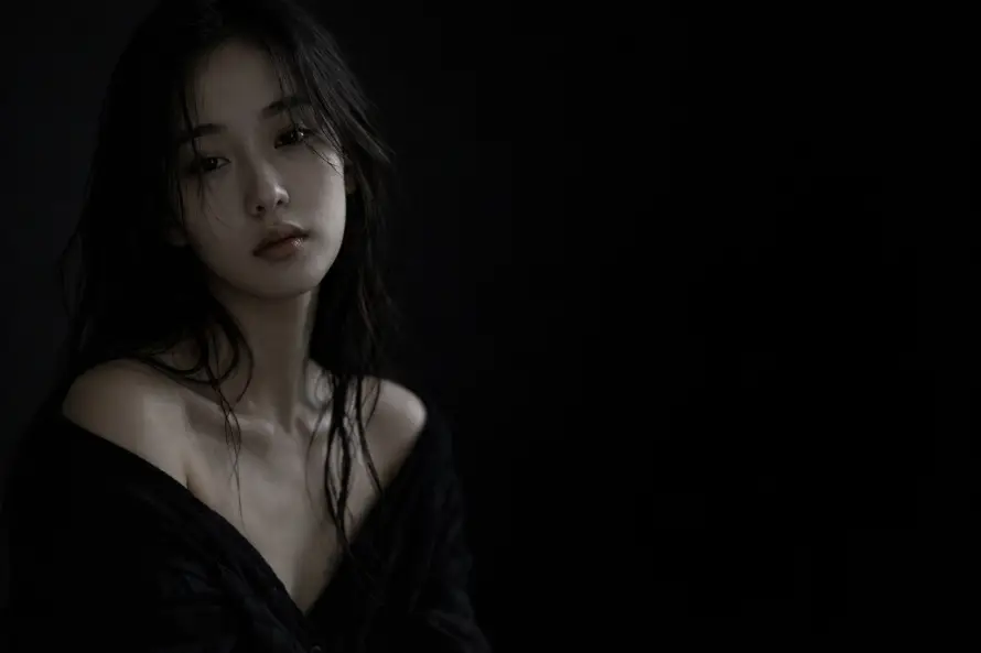 4k人像壁纸 - 少女 - 暗调 - 湿发「哲风壁纸」