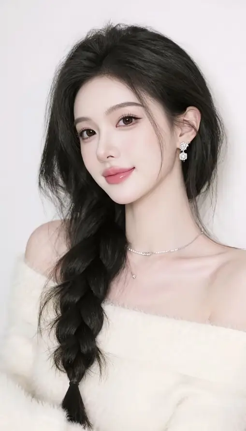 4k米白壁纸 - 纯欲 - 美女 - 露肩「哲风壁纸」