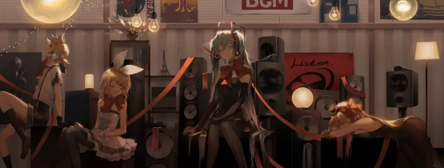 3k3D壁纸-MMD与吊灯-乐队演出壁纸分享「哲风壁纸」