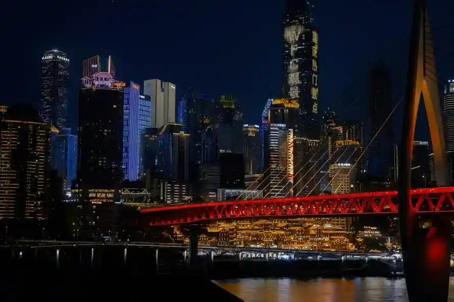 2k壁纸壁纸-建筑群和夜景-千厮门大桥壁纸分享「哲风壁纸」