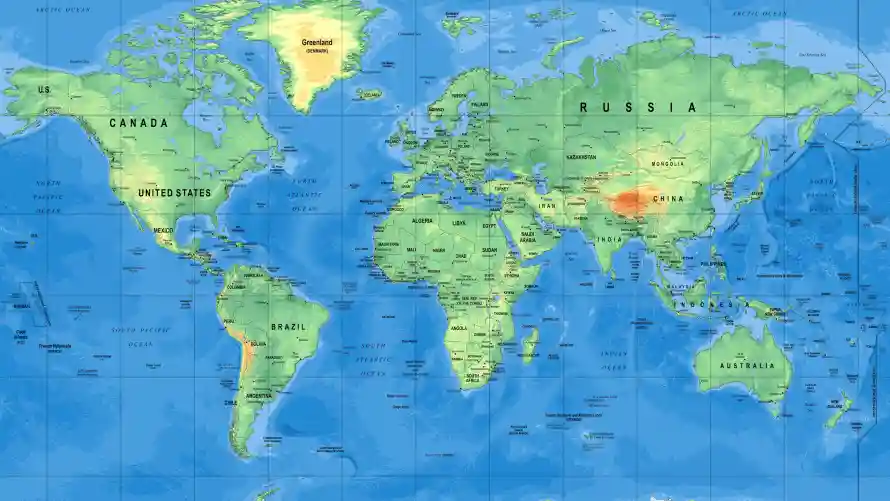 4k办公壁纸-政区图 - 地理-世界地图热门的壁纸「哲风壁纸」