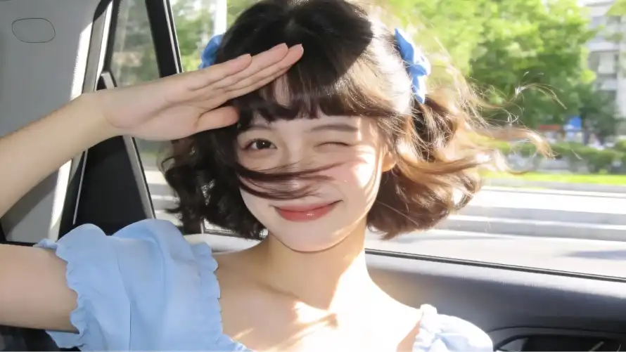 2k可爱壁纸-双马尾与少女-蓝色上衣热门的壁纸「哲风壁纸」