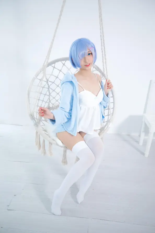 4k吊椅壁纸 - 白丝 - 雷姆 - cos「哲风壁纸」