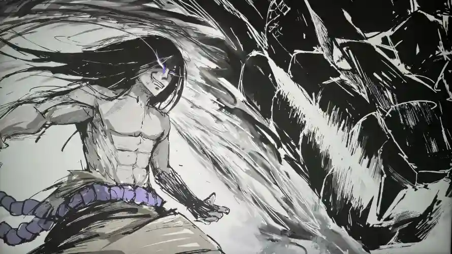 4k手绘壁纸 - 紫纹 - 肌肉 - 长发「哲风壁纸」