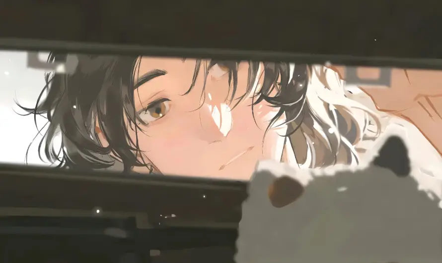 3k插画壁纸-二次元与治愈-偷窥视角免费下载「哲风壁纸」