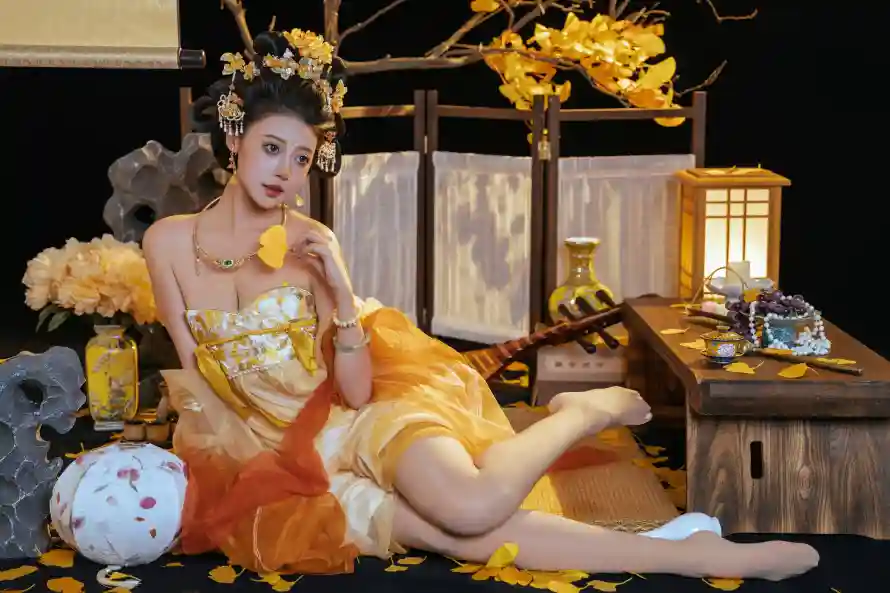 4k古风壁纸 - 屏风 - 灯笼 - 琵琶「哲风壁纸」