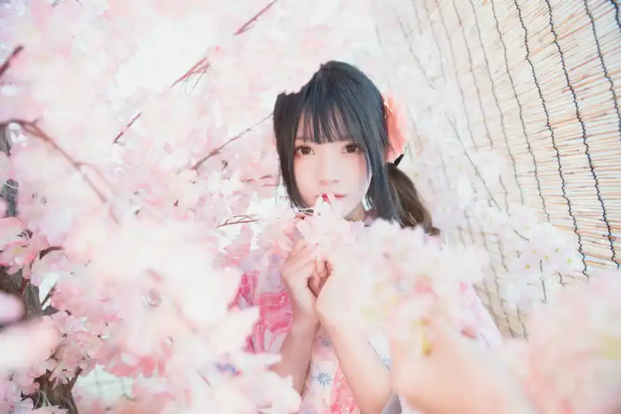4k写真壁纸 - 发饰 - 和服 - 少女「哲风壁纸」