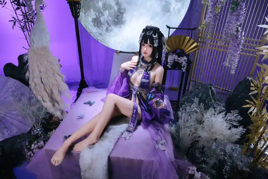 8k光脚壁纸-国风场景和古风-紫色服饰热门的壁纸「哲风壁纸」