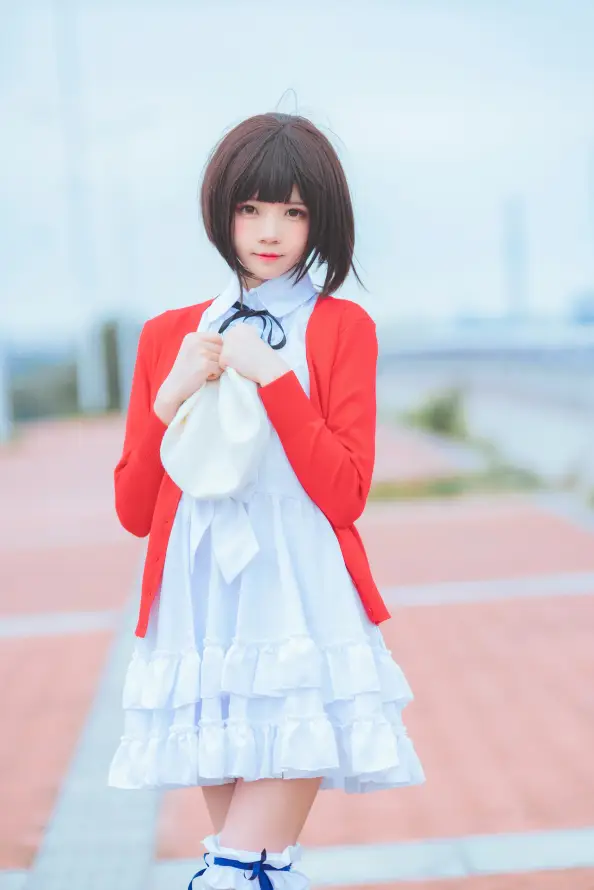 4k外景壁纸 - 少女 - 白裙 - 短发「哲风壁纸」