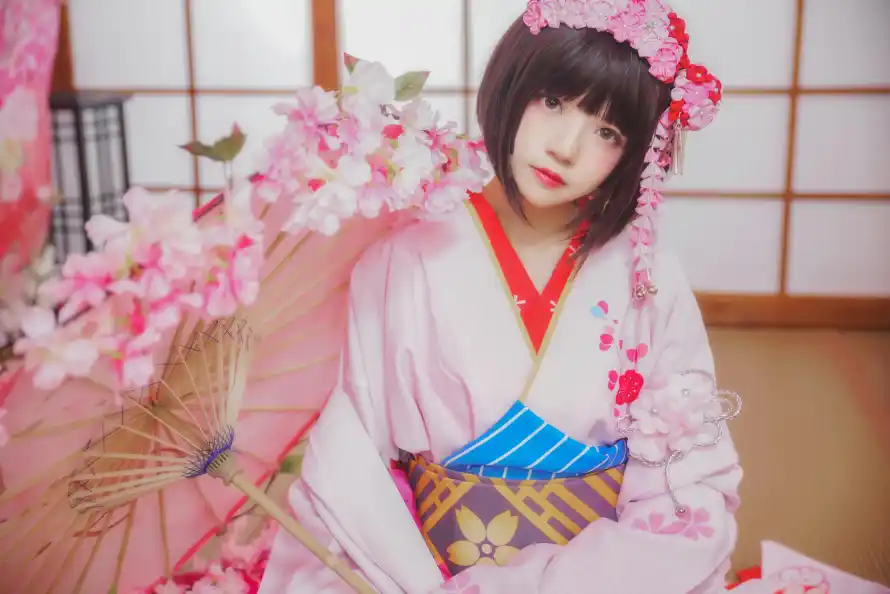 4k发饰壁纸 - 和服 - 和风 - 少女「哲风壁纸」