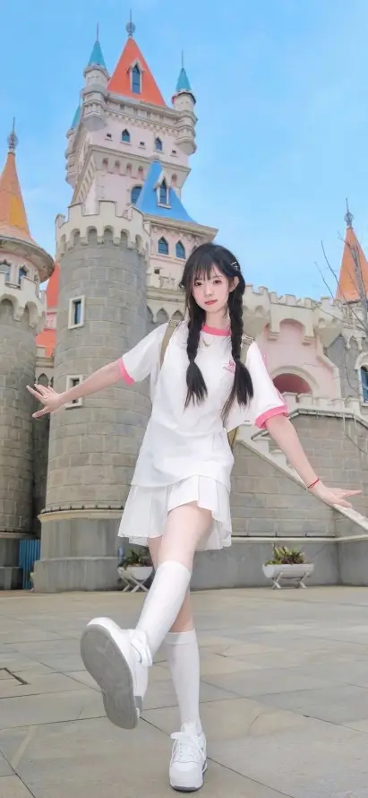 4k城堡壁纸 - 少女 - 户外 - 甜美「哲风壁纸」